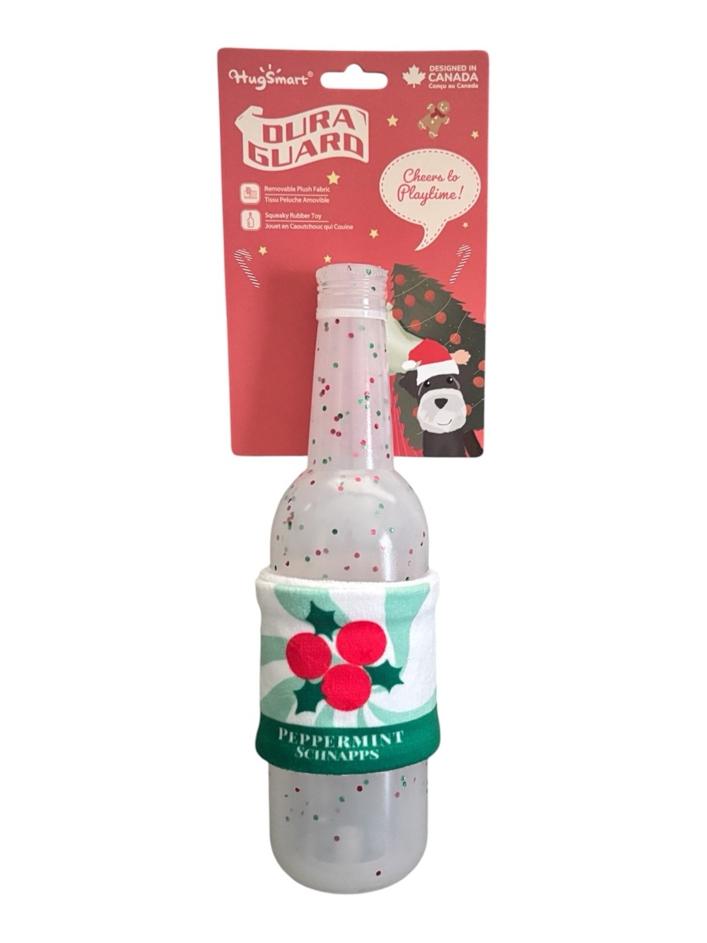 Peppermint Schnapps Dura Guard Holiday Dog Toy - White & Red
